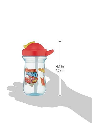 The First Years Disney/Pixar Cars Toddler Straw Cup - Spill Proof Flip Top Toddler  Sippy Cups - 18 Months and Up - 10 Oz Disney Pixar Cars 1 Count