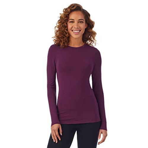 Cuddl Duds Women's Softwear with Stretch Long Sleeve Crew Neck Top Small  Grape