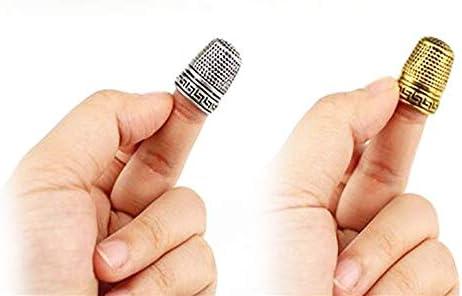 Mgaxyff Sewing Finger Protector,Sewing Thimble,Brass Sewing Fingertip  Thimble Anti‑Slip Finger Protector for Thumb Index Finger