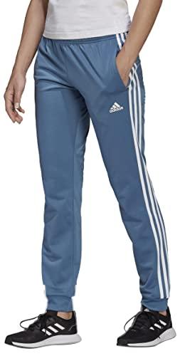 adidas Women\'s Essentials Warm-up Slim Tapered 3-Stripes Track Pants Large  Altered Blue/White (Primegreen)