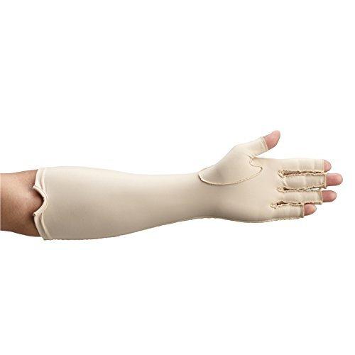 Rolyan 81195 Forearm Length Right Compression Glove, Open Finger