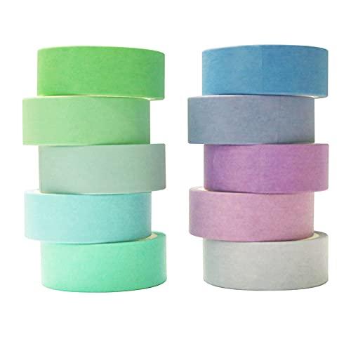Baijixin Colored Masking Tape - 12 Colors Masking Tape Painters Tape Art & Crafts DIY Supplies - Decorative Paper Tape for Kids Teachers School 