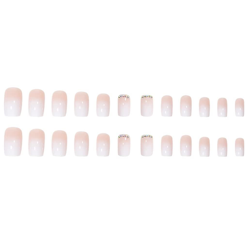  RikView White Press on Nails Short Fake Nails Square Acrylic  Nails for Women and Girls 24 PCS/Set : Beauty & Personal Care