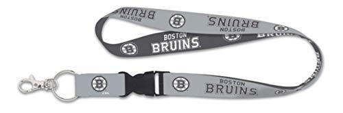 Boston Bruins Premium Charcoal Lanyard Key Chain - Official NHL Merchandise