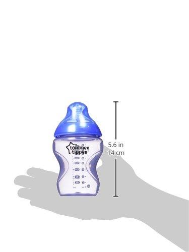 Tommee Tippee Closer to Nature Baby Bottles Slow Flow Breast-Like Nipple  with Anti-Colic Valve 9oz 3 Count Colour My World Pacific - Blue Color My  World Blue