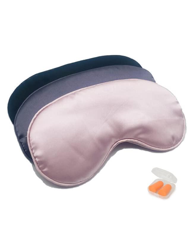 Sleep Mask 3Pack Silk Sleep Mask with Adjustable Strap Eye Mask for