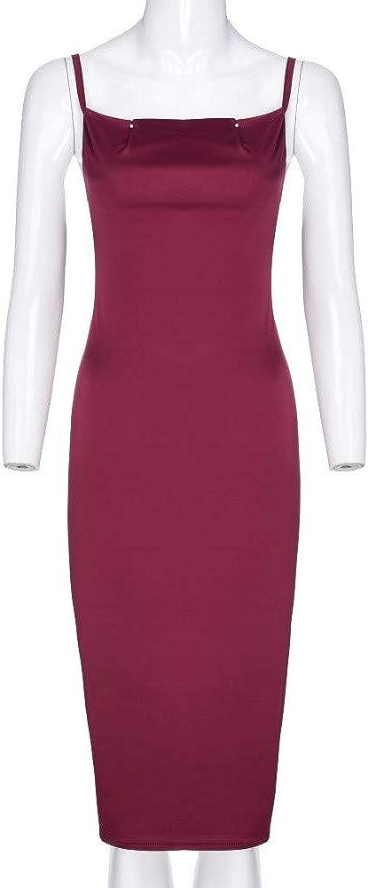 TIFENNY Women's Milk Silk Soft Sleeveless Backless Formal Dress - Wine,  Medium | Buy Now with Express International Delivery | GoSupps.com