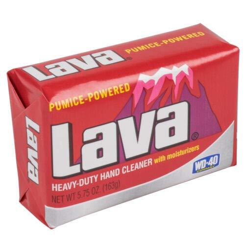 Lava Heavy-Duty Hand Cleaner Pumice soap with Moisturizers, 4-bars [5.75 OZ  each] with a Compatible Sparklen Wooden Nail Brush