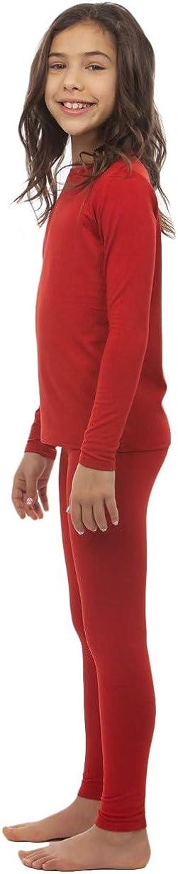 Rocky Girls Thermal Underwear Top & Bottom Set Long Johns for Kids, Red  Medium 