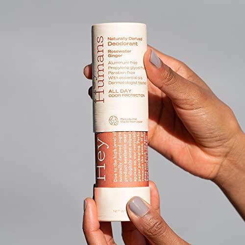 Hey Humans Natural Deodorant Rosewater Ginger 2oz (Pack of 4) 2 Ounce