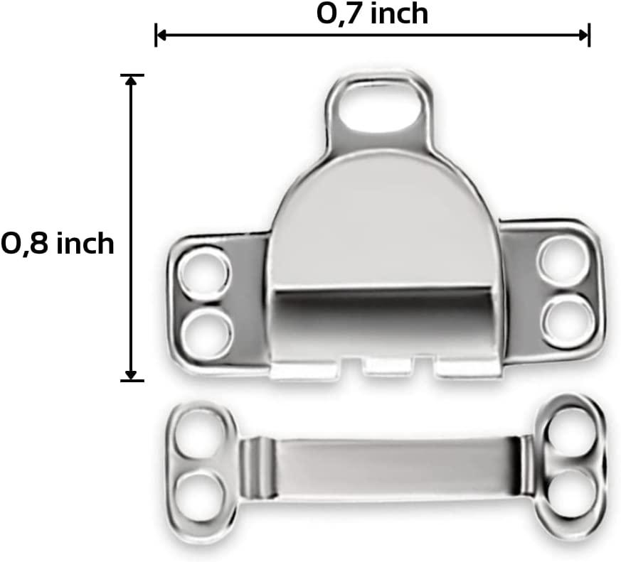 Sew on Metal Pants Hook and Eye Closures Set Dark Nickel, 0.7 Wide x