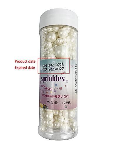 Eastron Edible White Pearl Sugar Sprinkles Candy Mixing Size Baking Cake  Decorations Cupcake Toppers Cookie Decorating Celebrations Wedding Shower