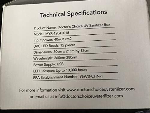  Doctor's Choice UV Sanitizer Box. Personal UV