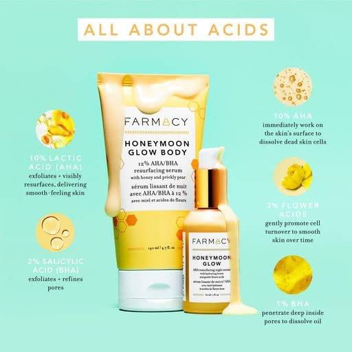 Farmacy Honeymoon Glow Body AHA and BHA Body Serum with Hyaluronic