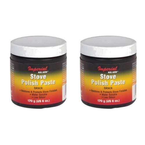 Imperial KK0059 Stove Polish Paste Black 6oz Jar Pack of 2
