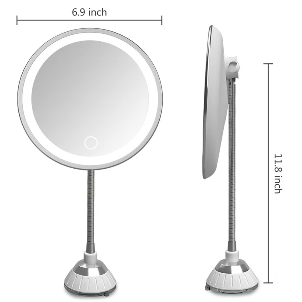 USB 10X Magnifying Mirror with Light Makeup LED Lighted Vanity Mirror