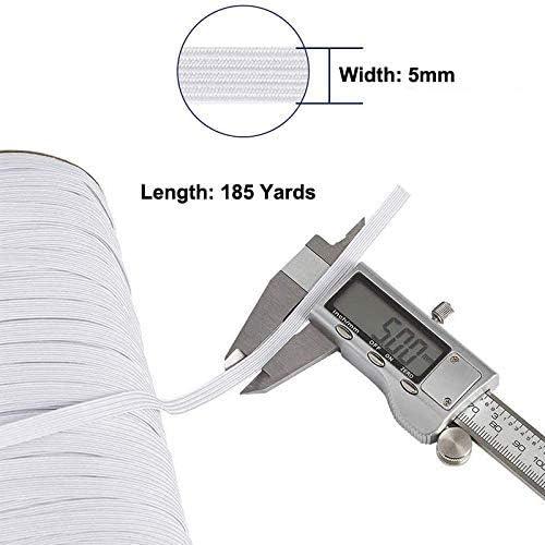 Flat Elastic Cord White Black 5mm Wide Sewing Crafts Stretchable Washable  Band