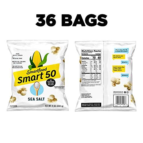 Smart50 Popcorn Sea Salt 0.5oz Bags (Pack of 36)