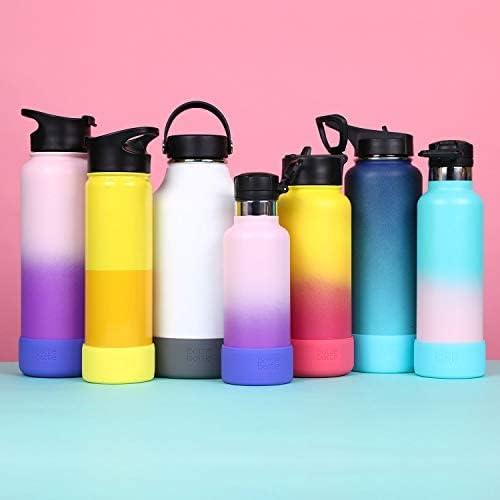 Anti-Slip Water Bottle Bleeve,Iron Flask And Flask Rubber Boot BPA  Free,Protective Silicone Sleeve Boot 12oz-40oz Wide Mouth Water Bottle,Gray  
