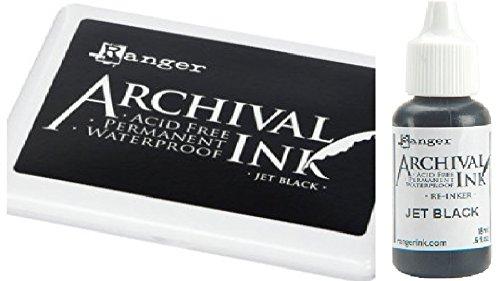 Ranger Archival Ink stamp pad jet black waterproof permanent acid