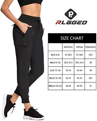 RlaGed Womens Cargo Hiking Pants Lightweight Joggers Quick Dry Water  Resistant Outdoor Fishing UPF 50 Zipper Pockets 1_ Black Large