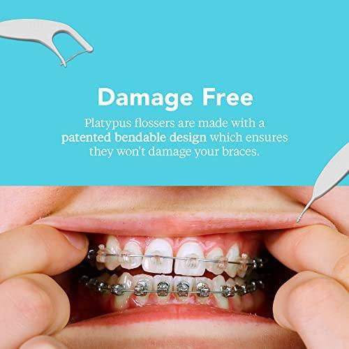Platypus Orthodontic Flossers for Braces Ortho Picks for Adults & Kids Fits Under Arch Wire