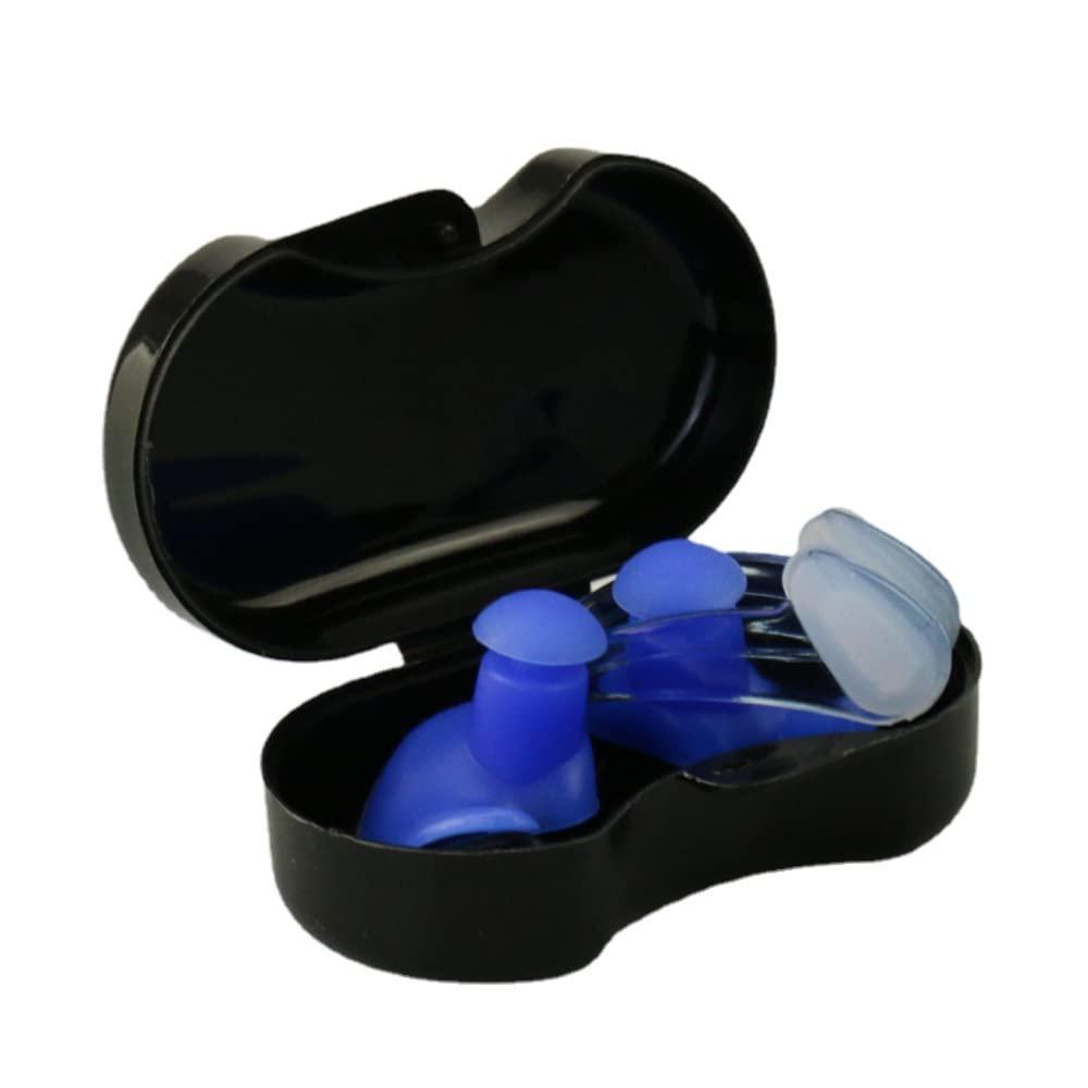 Silicone Earplugs and Nose Clip Set for Noise Reduction and Swimming