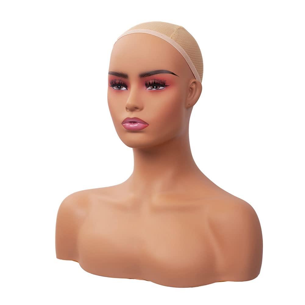 Realistic Female Mannequin Head with Shoulder Display PDC487 PLight