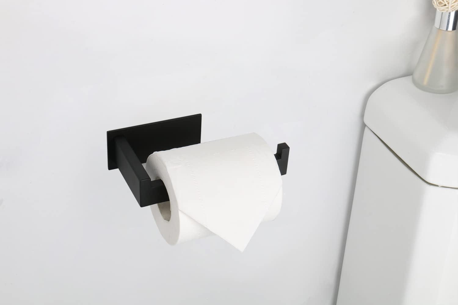 Self-Adhesive Toilet Paper Holder - Black 