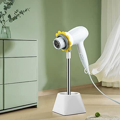 Hands-Free Blow Dryer Holder Countertop 180 Degree Rotating Flower