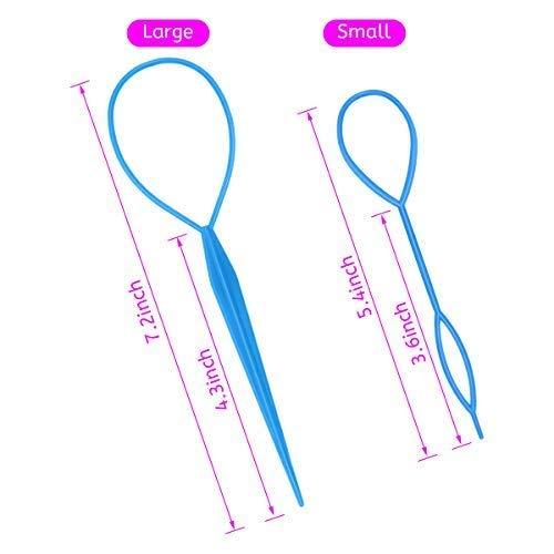 4 Pairs Topsy Tail Hair Tool, Topsy Tail, Hair Braid Accessories Ponytail Maker, French Braid Tool Topsy Tail Loop Hair Kit (4 Color)