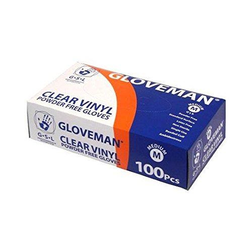 Box of 100 Gloveman Clear Powder Free Vinyl Gloves XL