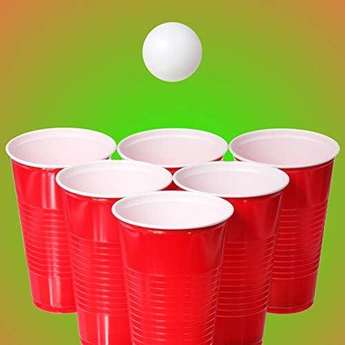 PONG CENTRAL — Reusable Beer Pong Cups With Balls - 22 Pack | Red, Green or  Blue