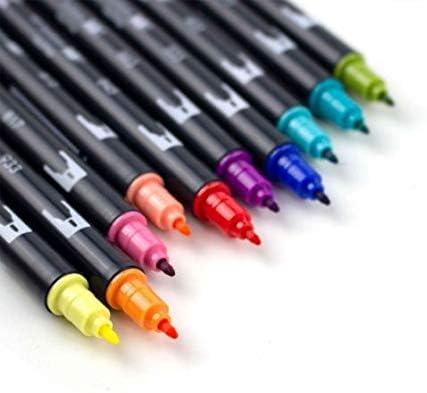Dual Brush Pen Art Markers, Bright, 10-Pack by Tombow