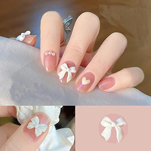 Butterfly Bow Nail Charms 140 Pcs 3D Nail Charms for Acrylic Resin Nails  DIY Manicure Tips Decoration Butterfly 140PCS