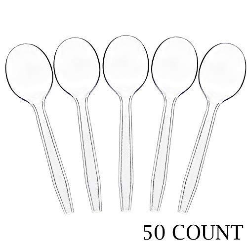 Plasticpro Clear Disposable Soup Spoons 50 Count