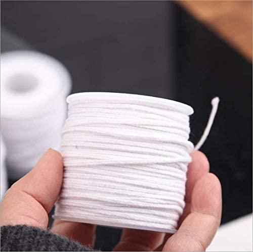 happytakehome 400 ft Cotton Candle wick,24 Ply Braided Cotton Candle Making Wicks Spool + 200 Pieces Metal Sustainer Tabs + 1 Piece Centeri