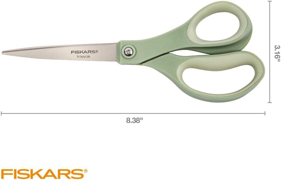 Fiskars Crafts 154090-1029 Titanium Softgrip Adult Scissors, 8 inch, Color 3 Pack