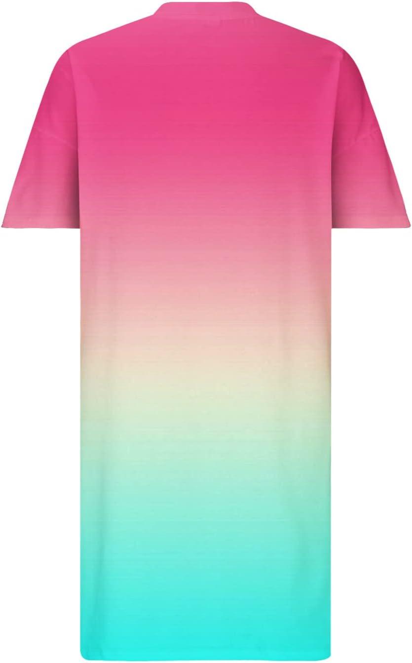Iuhan Women's Casual Gradient Midi Dress - Pink Summer Sundress - XX-Large  | Buy Now with Express International Delivery | GoSupps.com
