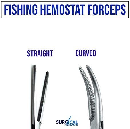 Pair of Fishing Forceps, Straight and Curved, Stainless Steel - Ideal Fishing  Pliers for Any Fishing Tackle Kit