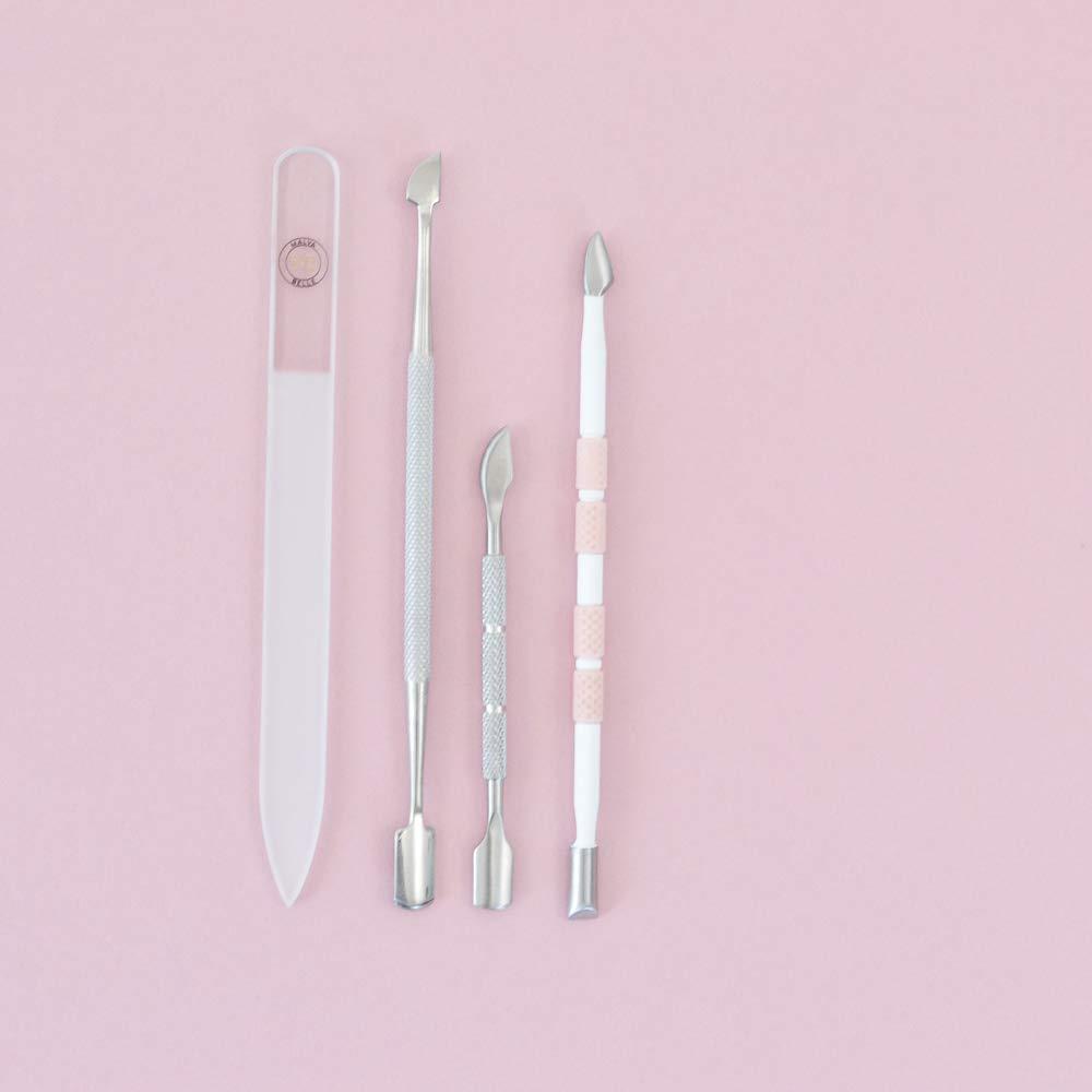 Professional Stainless Steel Cuticle Pusher & Spoon Nail Cleaner Set ...
