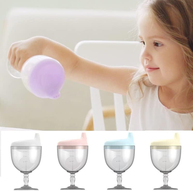 Green Oak Baby Wine Sippy Cup - Plastic Wine Glass Goblet Beverage Mug Milk  Bottle with Lid for Kids on Birthday Party Celebration (5oz) (Pink)