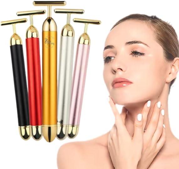 Beauty Bar 24K Golden Pulse Energy Facial Massager Roller - T