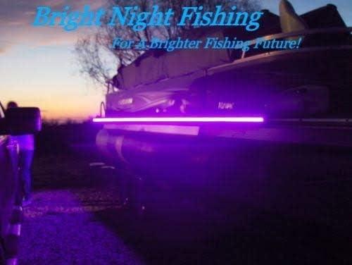 6 FT LED Black Light Night Fishing LED Strip UV Ultraviolet Boat bass  Fishing 12v dc Pontoon Kayak John Boat Florescent line Glow (6ft)