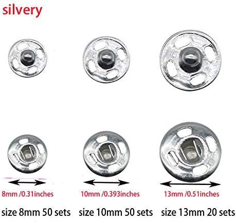 20 Sets Screw Snap Kit 10mm Stainless Steel Snaps Button with Tool, Silver  Tone