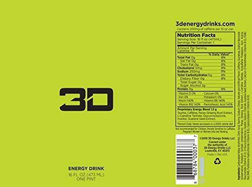 3D Energy Drink | Caffeine, Zero Sugar, Taurine, Panax ...