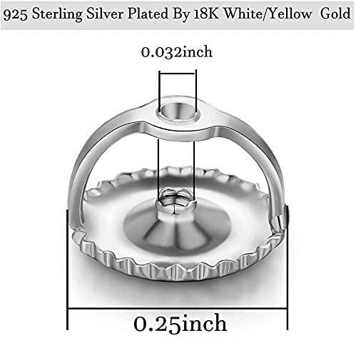 4 Pairs 18k Gold Plated Earring Screw Backs Replacement Sterling Silver  Screw On Earring Backs for Diamond Studs, Hypoallergenic Secure Locking  Earring Backs for Kid White Gold 6mm (Gold 4 Pairs) 