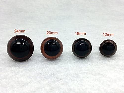  100PCS Brown Plastic Safety Screw Eyes Craft Eyes with