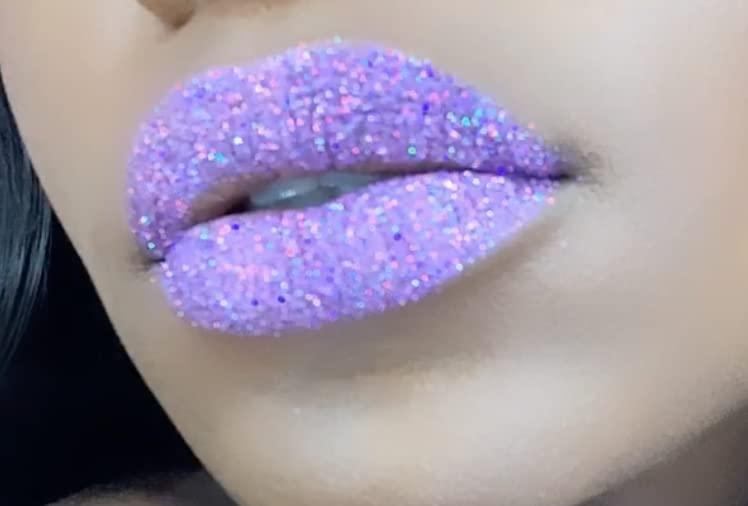 Stay Golden Cosmetics Purple Reign Glitter Lip Kit Transfer Proof