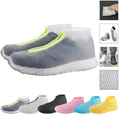 LEGELITE Reusable Silicone Waterproof Shoe Covers with Zipper, No-Slip  Silicone Rubber Shoe Protectors for Men, Women and Kids Large Clear